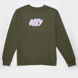 OBEY - Bubble Type Men’s Army Crewneck Sweatshirt
